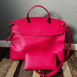 FURLA Top Handle Satchel and Wallet Bundle GUC